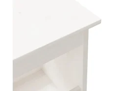 Banco de entrada blanco 100x28x45 cm madera maciza de pino