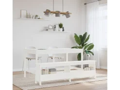 Banco de entrada blanco 160x28x45 cm madera maciza de pino