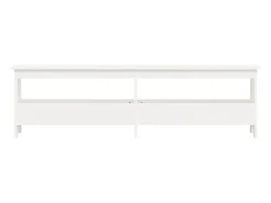 Banco de entrada blanco 160x28x45 cm madera maciza de pino