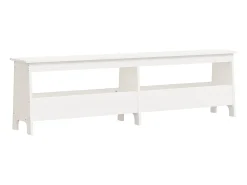Banco de entrada blanco 160x28x45 cm madera maciza de pino