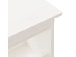 Banco de entrada blanco 160x28x45 cm madera maciza de pino