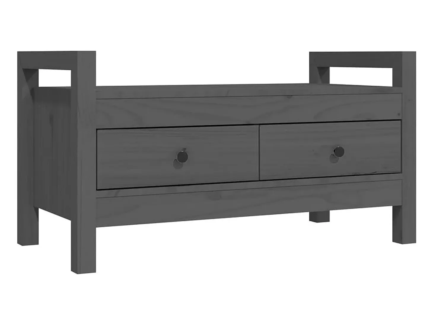 Banco de entrada Gris 80x40x43 cm Madera maciza de pino