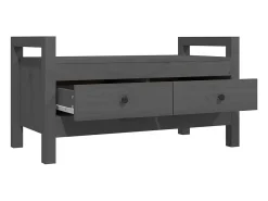 Banco de entrada Gris 80x40x43 cm Madera maciza de pino