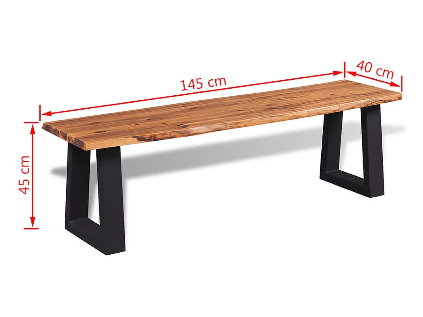 Banco de madera maciza de acacia 145 cm