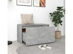 Banco de pasillo madera de ingeniería gris hormigón 80x40x45 cm ES987830
