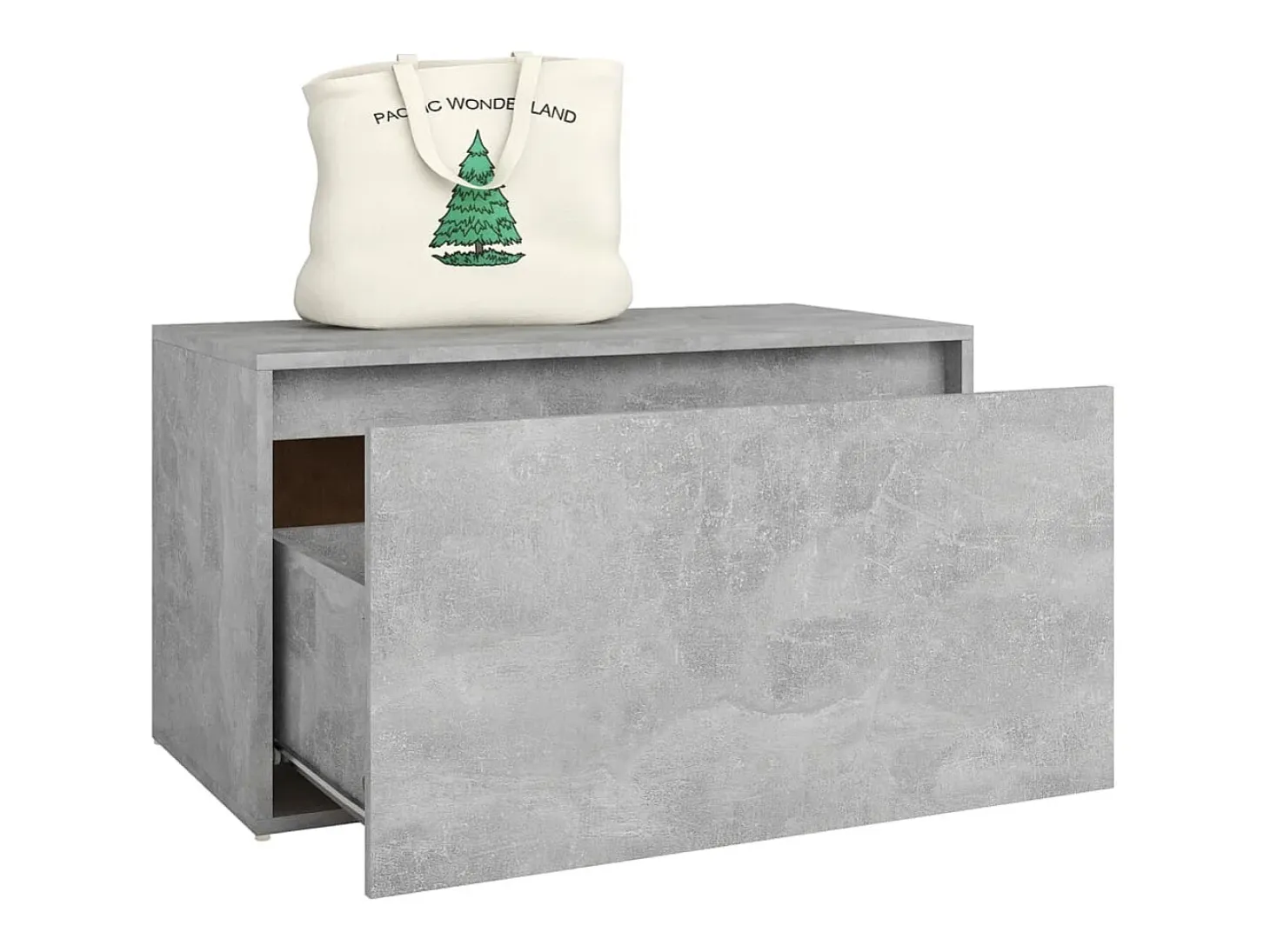Banco de pasillo madera de ingeniería gris hormigón 80x40x45 cm ES987830