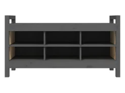 Banco de recibidor madera maciza de pino gris 110x40x60 cm ES794930