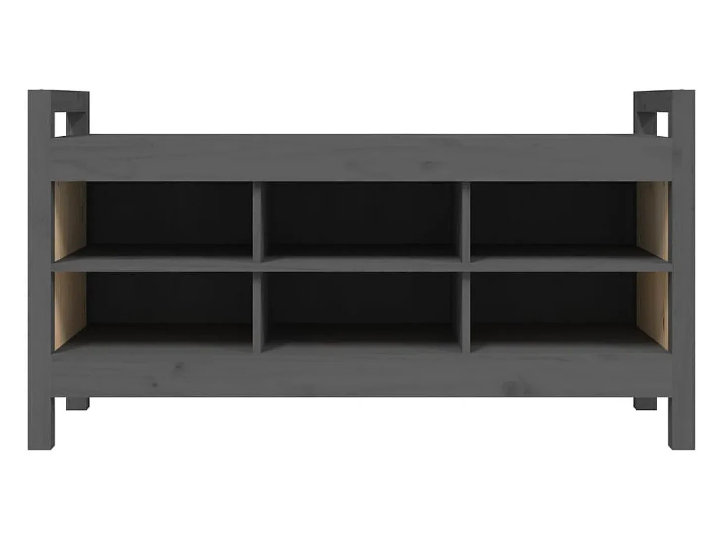 Banco de recibidor madera maciza de pino gris 110x40x60 cm ES794930