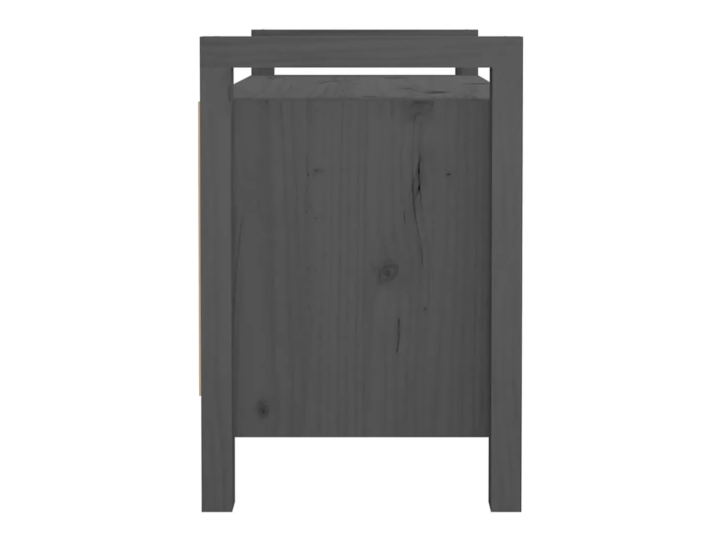 Banco de recibidor madera maciza de pino gris 80x40x60 cm ES532609