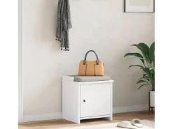 Banco de recibidor SANDNES blanco 45x40x50 cm madera maciza de pino