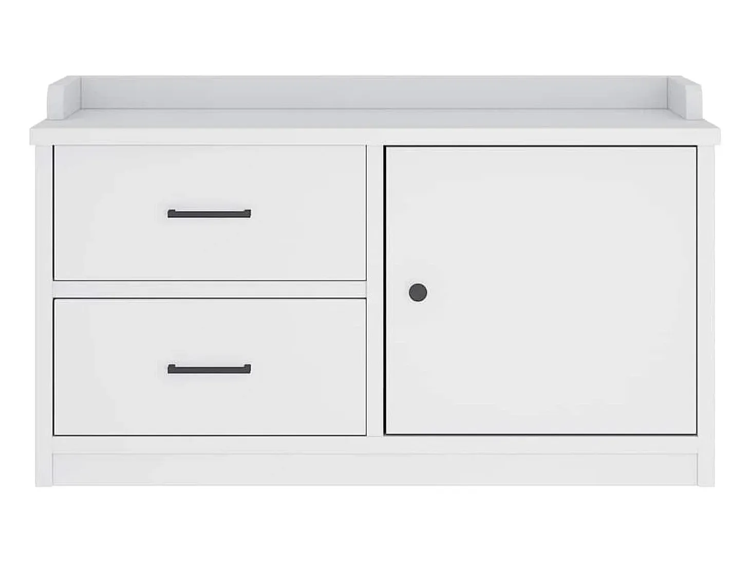 Banco de recibidor SANDNES blanco 87x40x50 cm madera maciza de pino
