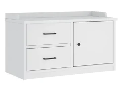 Banco de recibidor SANDNES blanco 87x40x50 cm madera maciza de pino