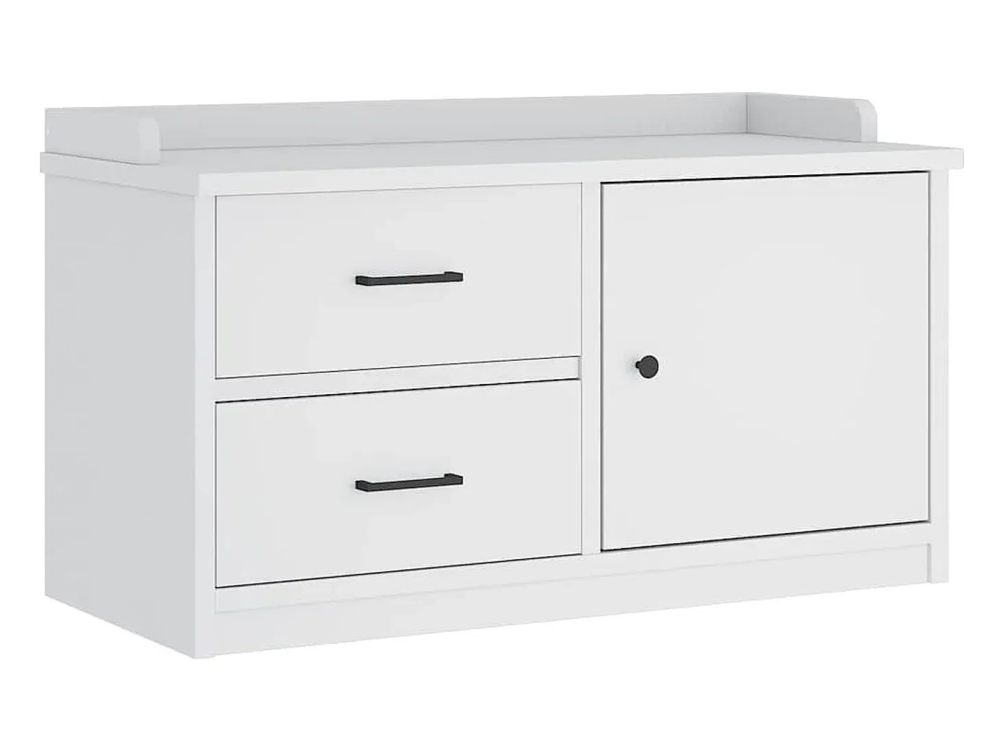 Banco de recibidor SANDNES blanco 87x40x50 cm madera maciza de pino