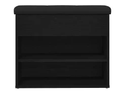 Banco de zapatos negro 60 x 30 x 48 cm Madera de ingeniería