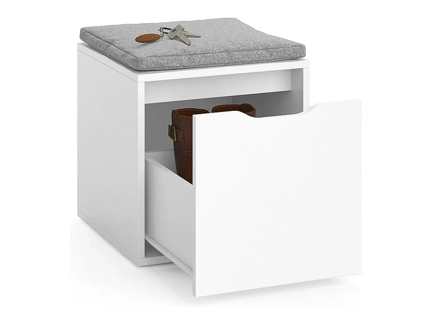 Banco para zapatos blanco 40x40x40.6 ruben
