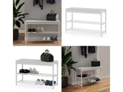 Banco para zapatos blanco 80x30x52 borneo