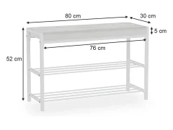 Banco para zapatos blanco 80x30x52 borneo