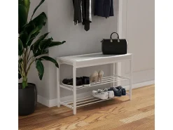 Banco para zapatos blanco 80x30x52 borneo