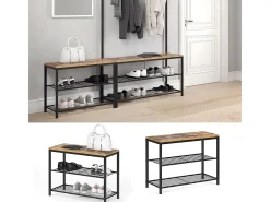 Banco para zapatos madera antigua 70x30x51.5 fyrk