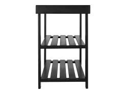 Banco para Zapatos SucceBuy de 70.3 x 28.8 x 45.1 cm, Banco de Entrada Soporta hasta 129,7 kg, Almacenamiento para Zapatos Versátil a 3 Niveles, Negro