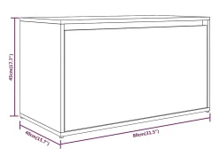 Banco pasillo madera de ingeniería roble ahumado 80x40x45 cm