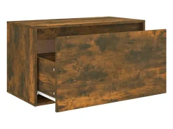 Banco pasillo madera de ingeniería roble ahumado 80x40x45 cm