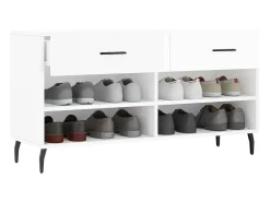 Banco zapatero blanco brillo 102x35x55 cm madera de ingeniería