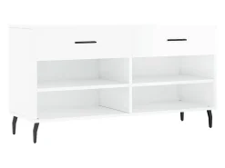 Banco zapatero blanco brillo 102x35x55 cm madera de ingeniería
