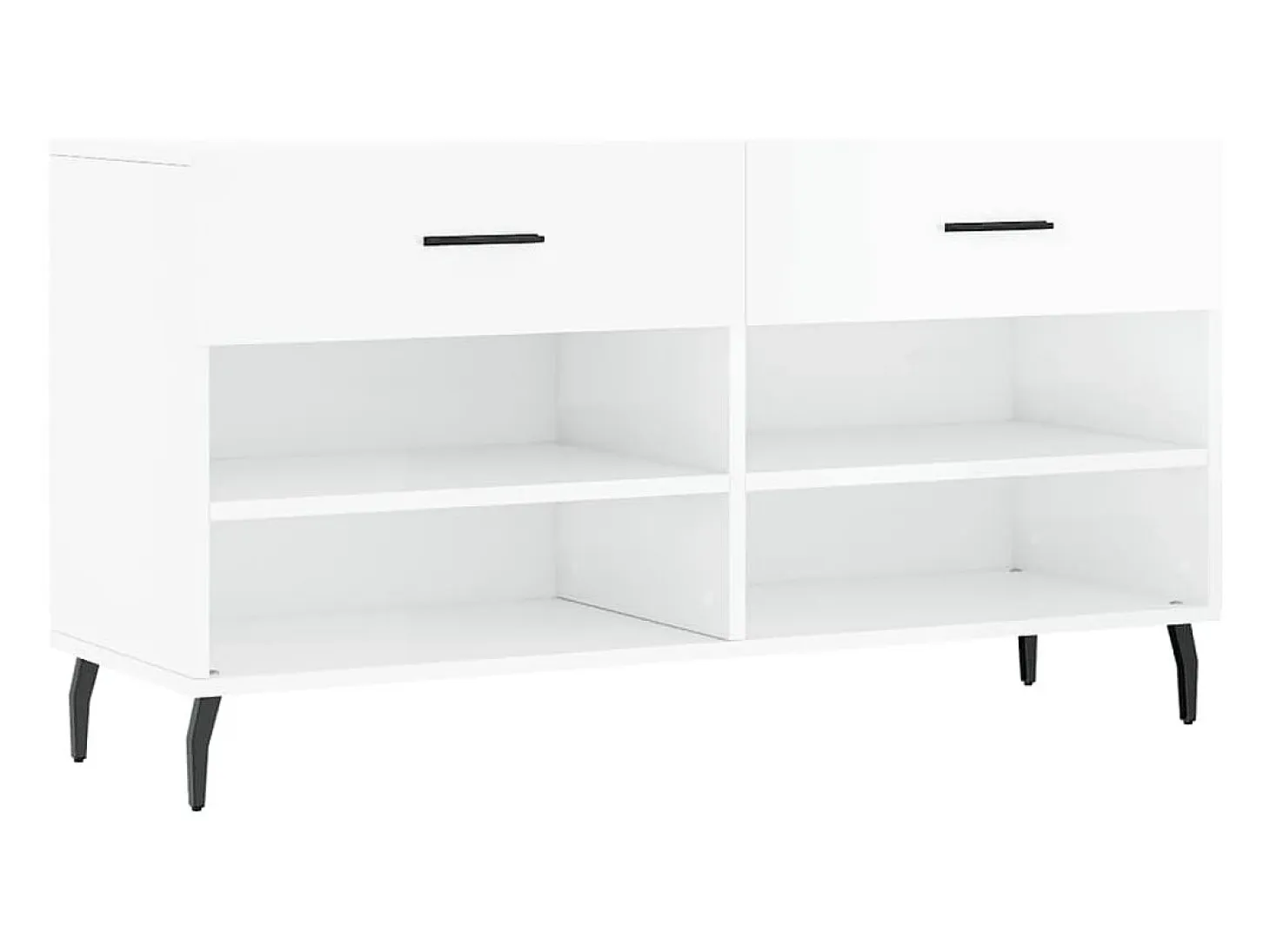 Banco zapatero blanco brillo 102x35x55 cm madera de ingeniería