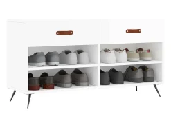 Banco zapatero blanco brillo 102x35x55 cm madera de ingeniería