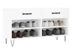 Banco zapatero blanco 102x35x55 cm madera de ingeniería