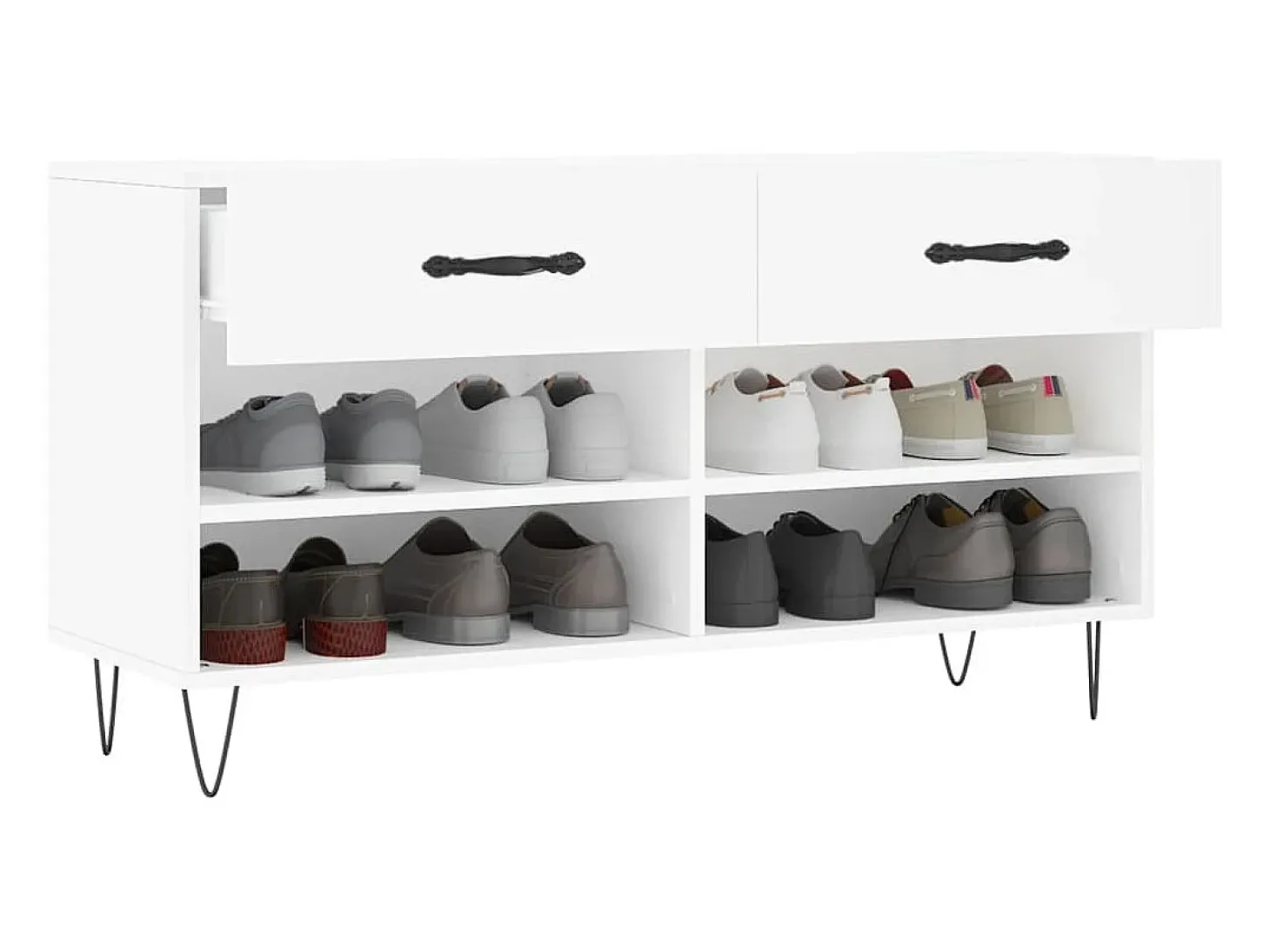 Banco zapatero blanco 102x35x55 cm madera de ingeniería