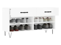 Banco zapatero blanco 102x35x55 cm madera de ingeniería