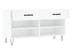 Banco zapatero blanco 102x35x55 cm madera de ingeniería