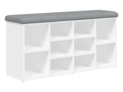 Banco zapatero blanco 102x32x50 cm madera de ingeniería