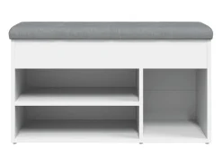 Banco zapatero blanco 82x32x45,5 cm madera de ingeniería