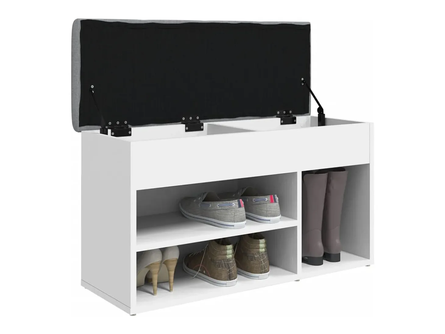 Banco zapatero blanco 82x32x45,5 cm madera de ingeniería
