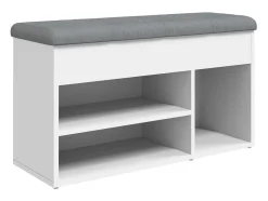 Banco zapatero blanco 82x32x45,5 cm madera de ingeniería
