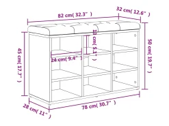Banco zapatero blanco 82x32x50 cm madera de ingeniería