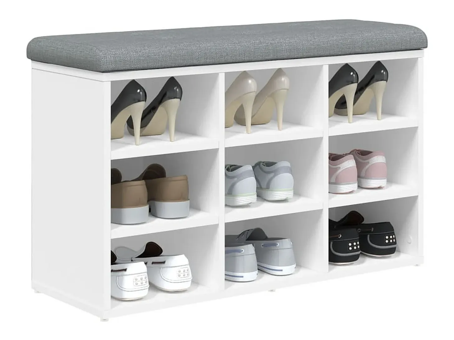 Banco zapatero blanco 82x32x50 cm madera de ingeniería