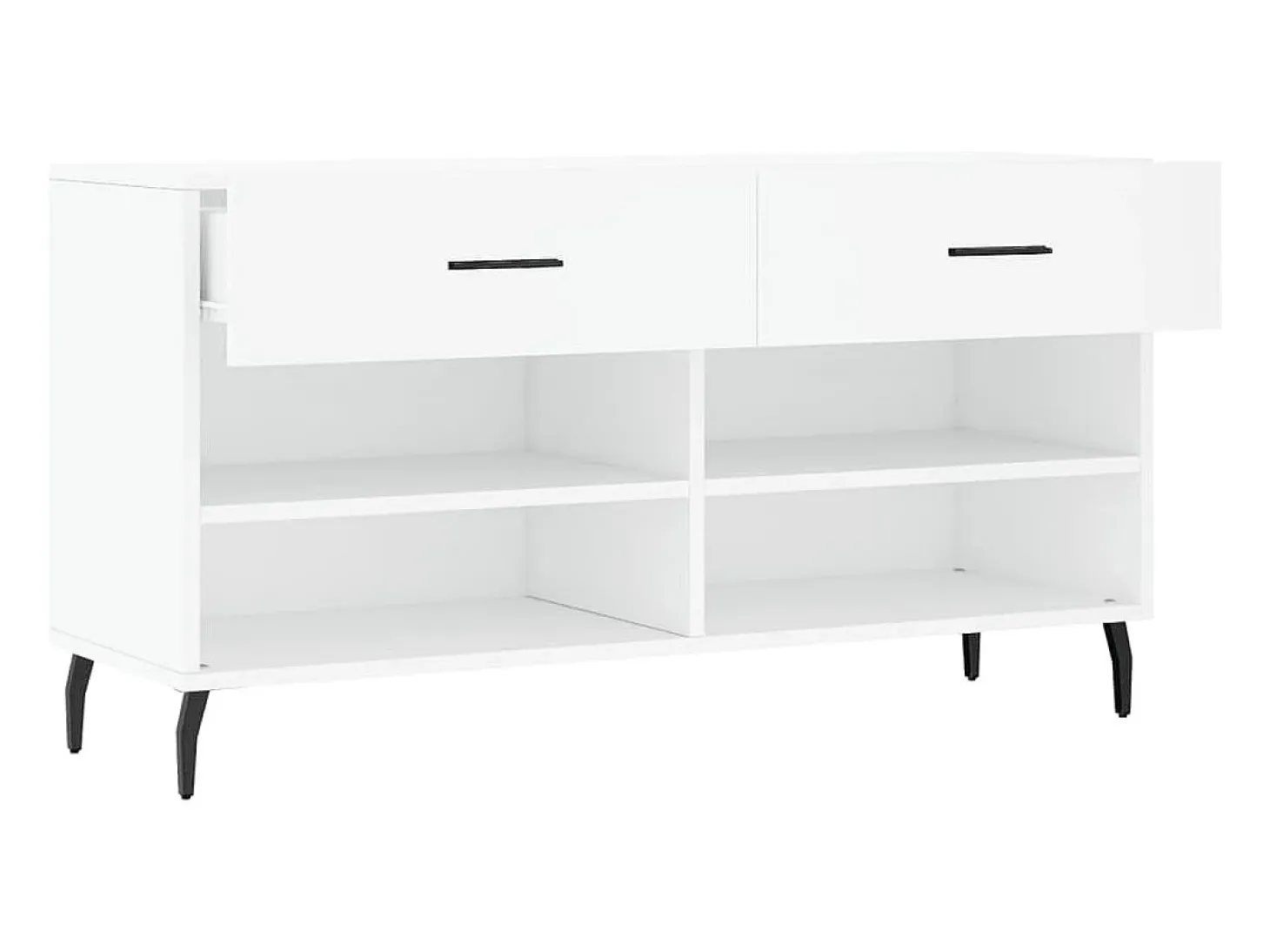Banco zapatero blanco 102x35x55 cm madera de ingeniería