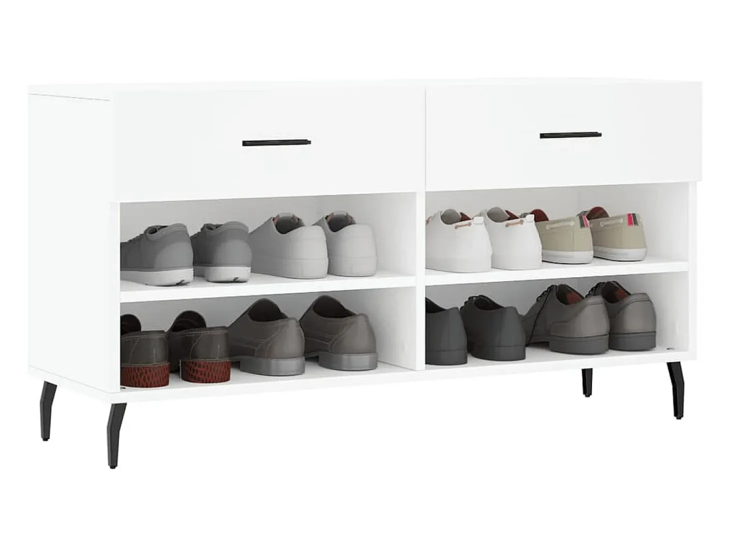 Banco zapatero blanco 102x35x55 cm madera de ingeniería