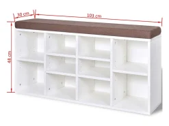 Banco zapatero con 10 compartimentos blanco ES655778