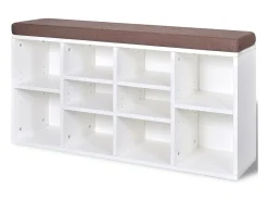 Banco zapatero con 10 compartimentos blanco ES655778