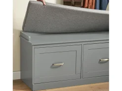 Banco Zapatero con 2 Estantes y 2 Puertas Armario Multifuncional para Entrada con Cojín de Asiento Gris 98 x 37 x 49 cm FSR131-HG SoBuy ES