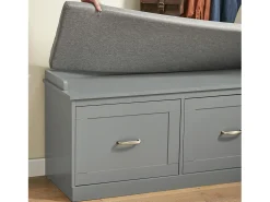 Banco Zapatero con 2 Estantes y 2 Puertas Armario Multifuncional para Entrada con Cojín de Asiento Gris 98 x 37 x 49 cm FSR131-HG SoBuy ES