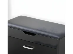 Banco Zapatero con 1 Solapa para Entrada Banco de Almacenamianto con Cojín Acolchado de Asiento 60 x 30 x 50 cm Negro FSR95-SCH SoBuy ES