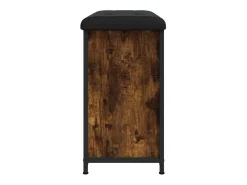 Banco zapatero con cajón abatible roble ahumado 62x32x56 cm