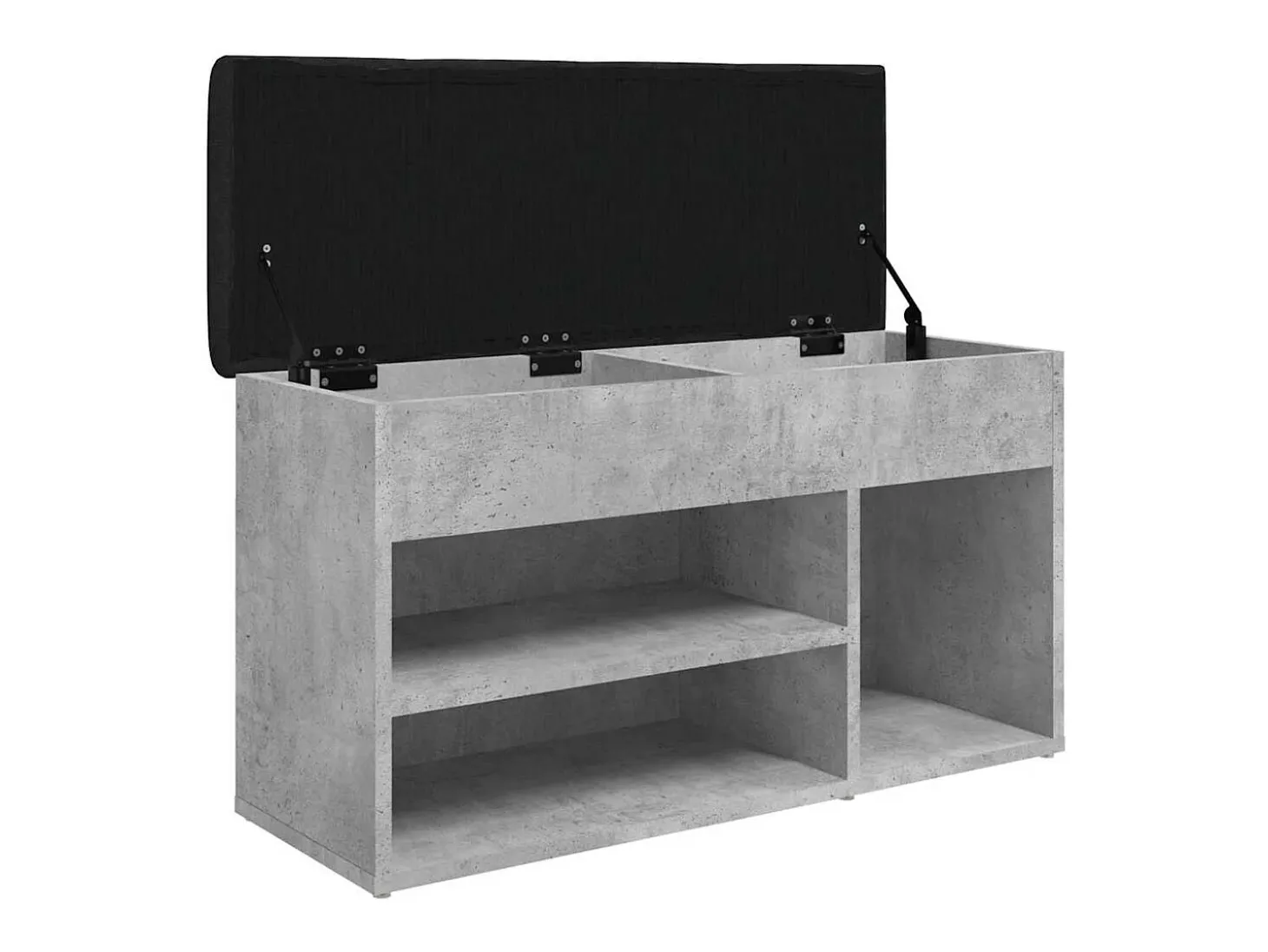 Banco zapatero de hormigón gris 82x32x45,5 cm madera de ingeniería