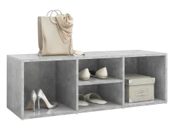 Banco zapatero de hormigón gris 105x35x35 cm aglomerado